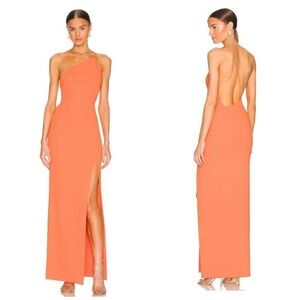 Solace London Vibrant Orange One-Shoulder Dress